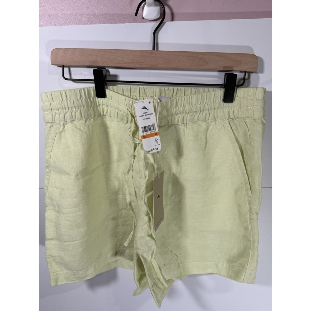 Tommy Bahama Shorts Mens Small Green Linen Blend Elastic Waist NWT Palmbay Easy